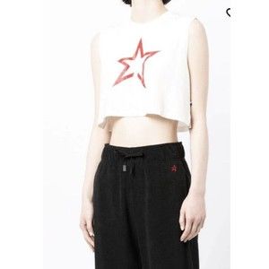 Perfect Moment logo-print cropped tank top White Red